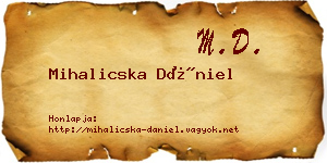 Mihalicska Dániel névjegykártya